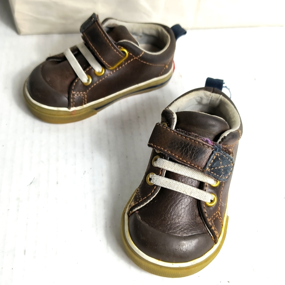 See Kai Run Brown and Yellow Toddler Sneakers